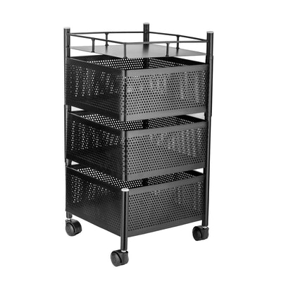 Metal High Qaulity Kitchen Trolley Kitchen Organizer Items and Kitchen Accessories Items for Kitchen Rack Square Design for Fruits & Vegetable Onion Storage Kitchen Trolley with Wheels (4 Layer / 3 Layer)