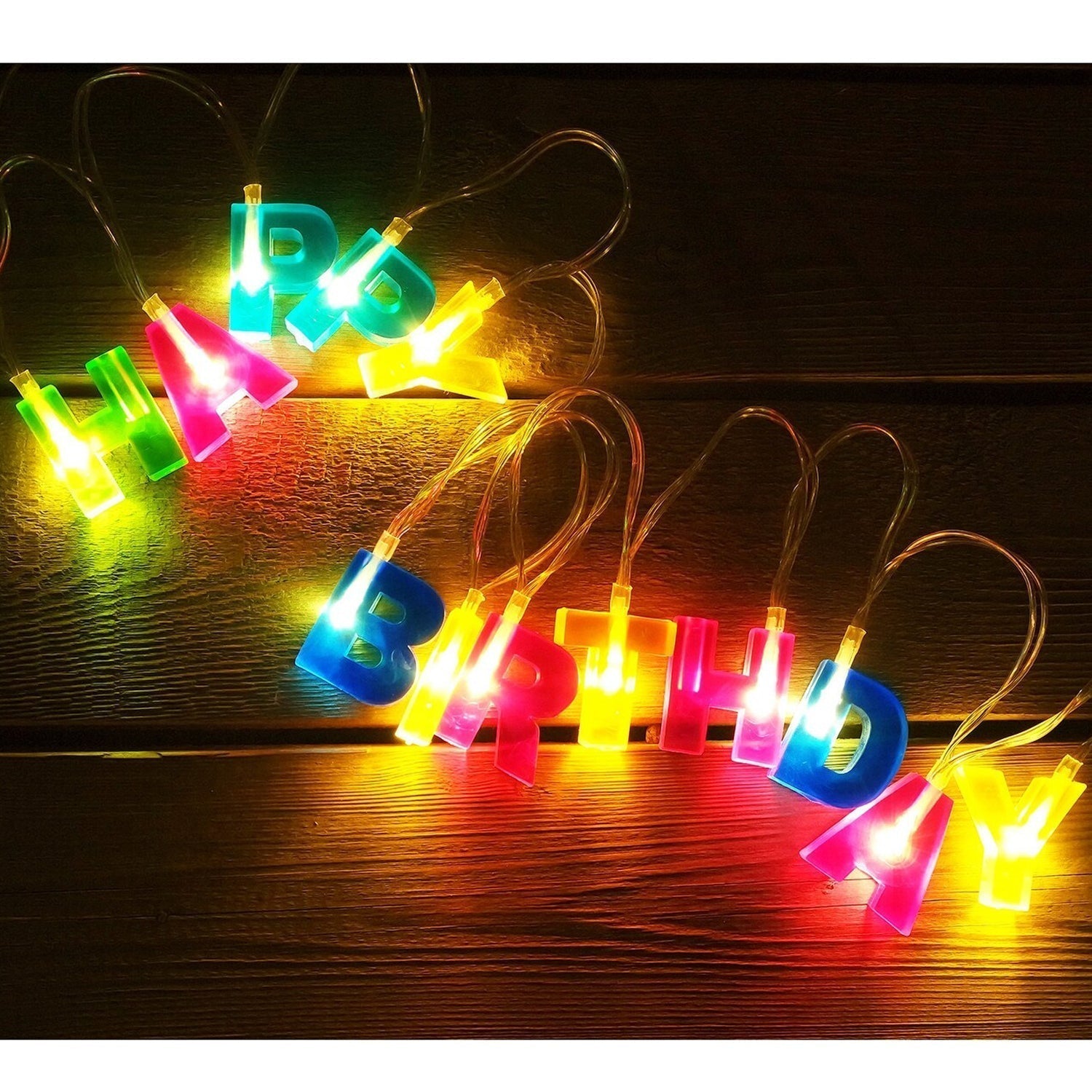 4815 Decoratives Plastic Happy Birthday 13 LED Letter Battery Operated String Lights, Outdoor String Lights (Multicolour) DeoDap