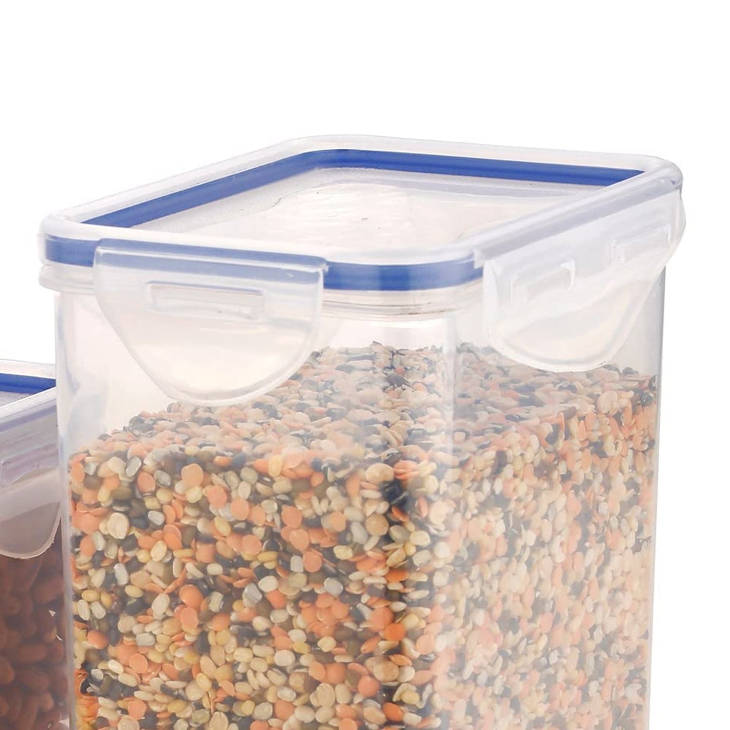 5829 Classics Rectangular Plastic Airtight Food Storage Containers with Leak Proof Locking Lid Storage container set of 3 Pc( Approx Capacity 500ml,1000ml,1500ml, Transparent)