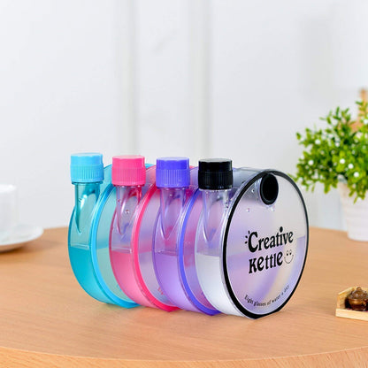 0366 Creative Portable Water Sport Water Bottle Outdoor Hiking Tour Climbing Camp Round Shape Kettle Drinkware My Small Bottle, Notebook Water Bottle (350 ML)