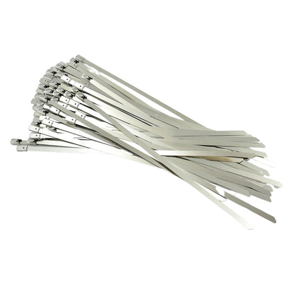 9074 Stainless Steel Cable TIE Used for Solar, Industrial and Home Improvement Multipurpose HIGH Strength, Self-Locking Zip Ties, Multi-purpose Tie, Portable Rustproof 100Pcs Wide Application Zip Tie Set for Building ( 4.6x 200MM / 100 pcs Set)