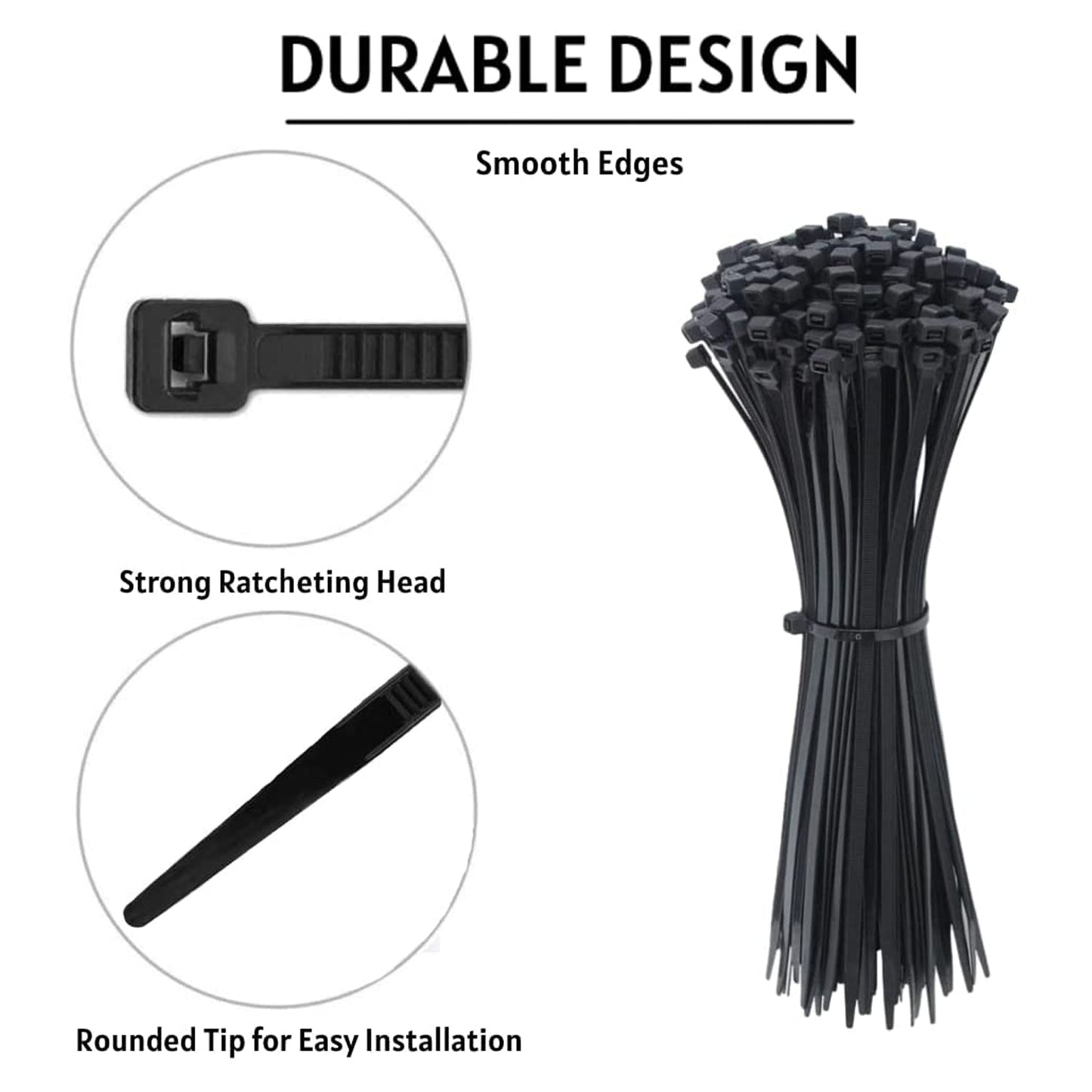 9019 100 Pc Cable Zip Ties used in all kinds of wires to make them tied and knotted etc. DeoDap