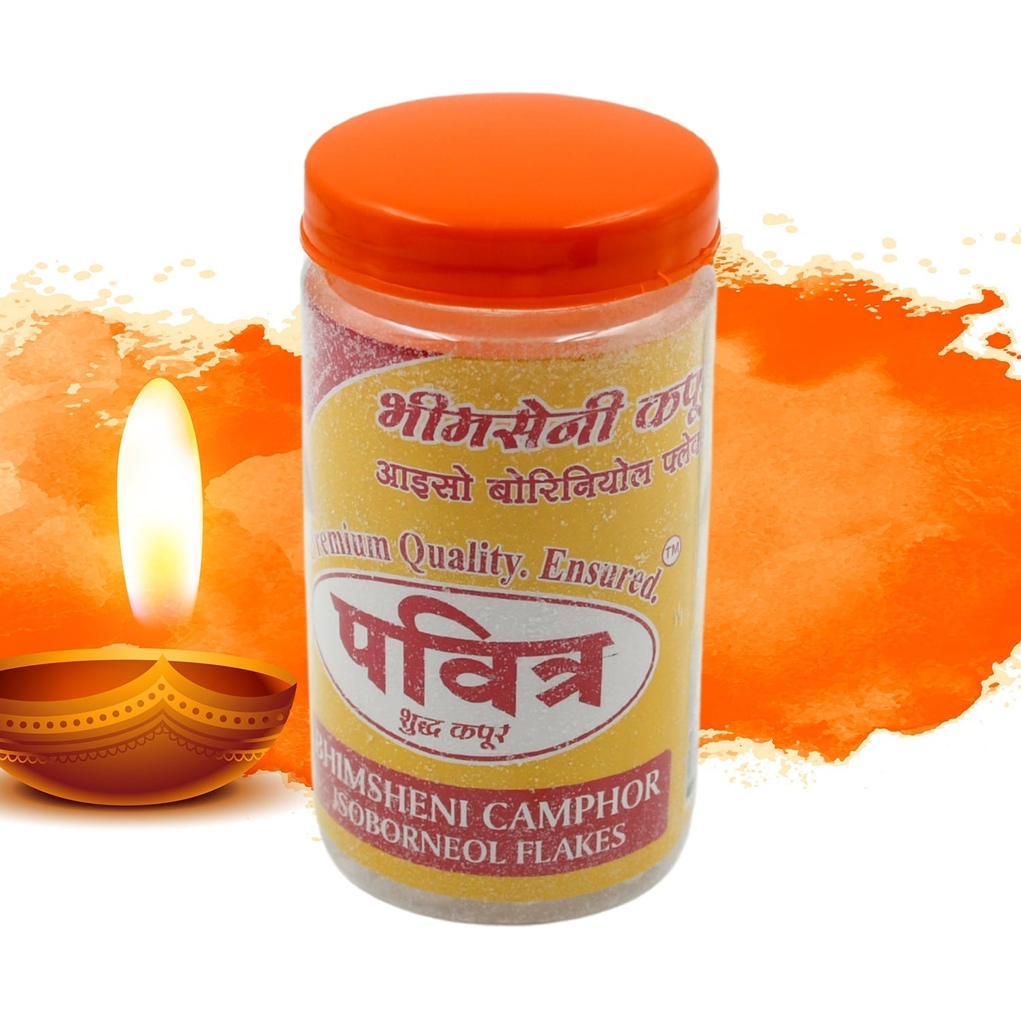 3619 Natural Bhimsheni Camphor (Kapoor) Bhimseni Camphor Kapoor / Kapur Isoborneol Flakes Jar 100gm