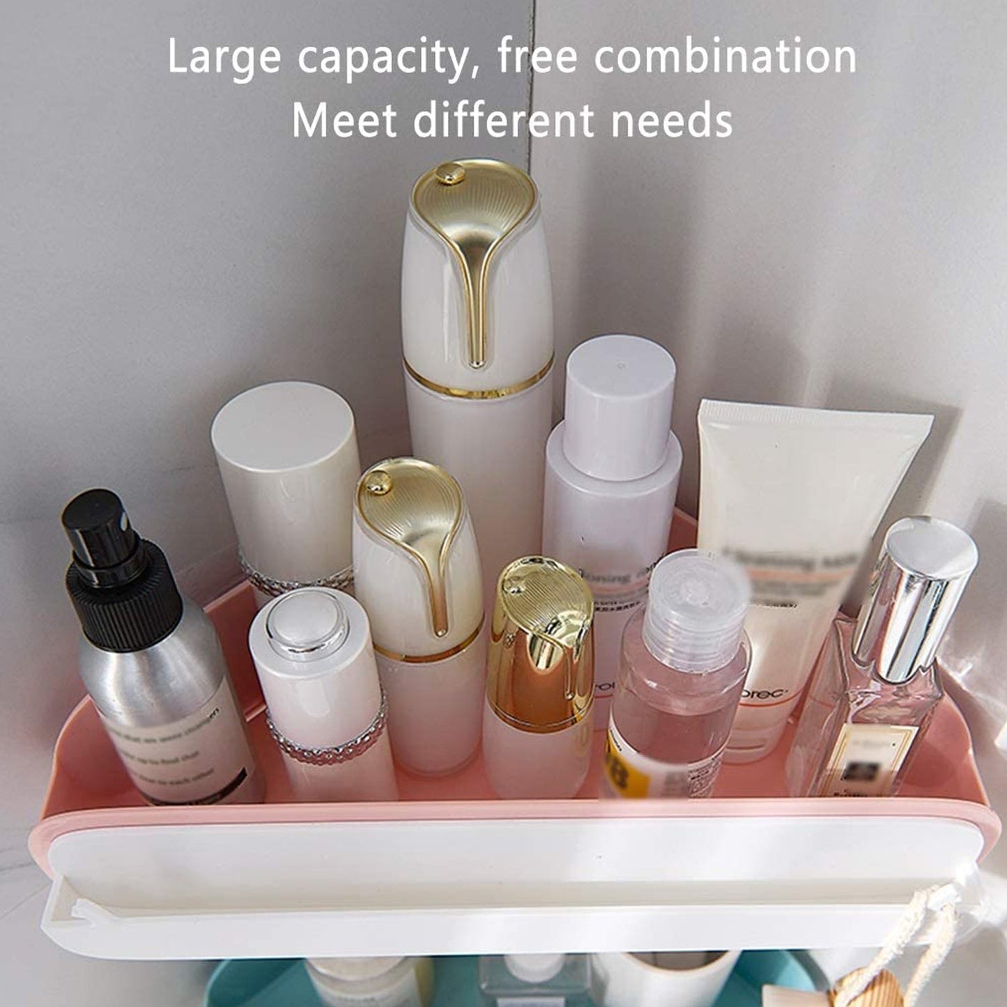 4059 Bathroom Shelves Bathroom shelf Wall-mounted Shelf, Triangle Storage Rack for Bathroom Shower Room, Simple Installation, Kitchen Corner Basket DeoDap