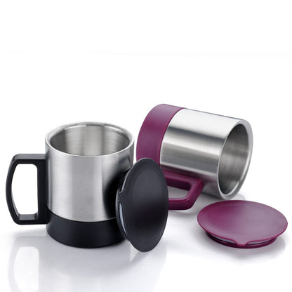 5565 Stainless Steel Coffee/Tea Cup, Stainless Steel Lid Cover Hot Coffee/Tea Mug Hot Insulated Double Wall Stainless Steel, Coffee and Milk Cup with Lid & Handle Easy To Carry - Coffee Cup (1 Pc)