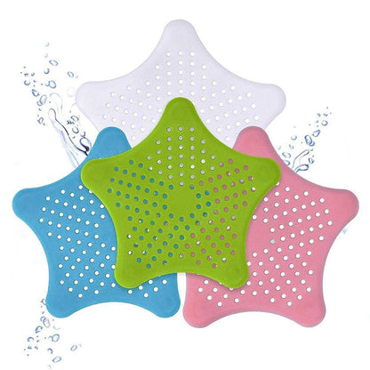 0830  Star Shape Suction Cup Kitchen Bathroom Sink Drain Strainer Hair Stopper Filter, Star Shaped Sink Filter Bathroom Hair Catcher, Drain Strainers Cover Trap Basin(Mix Color 1 Pc)