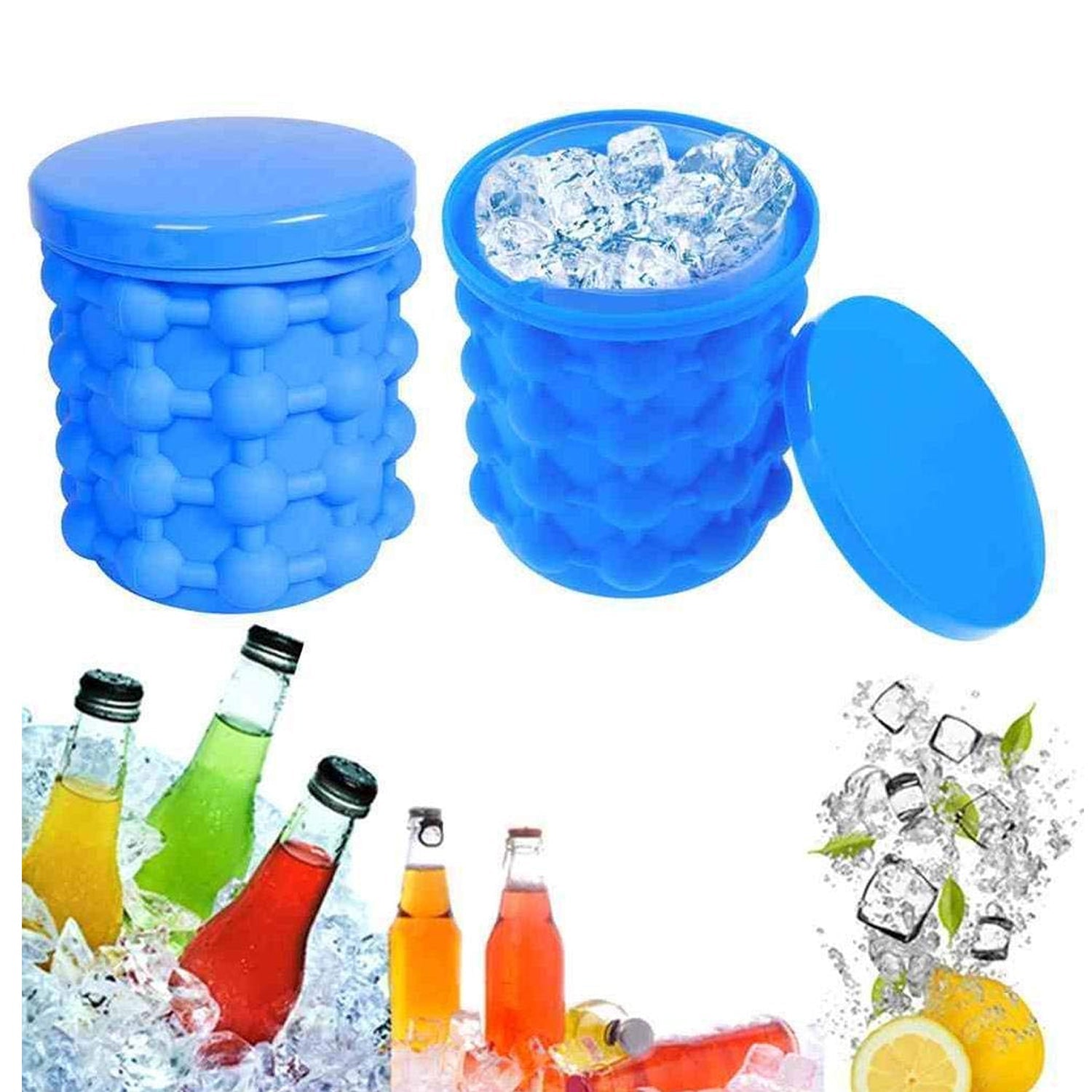 7196 Magic Silicone Ice Cube Maker Genie Space Saving Kitchen Ice Bucket Summer Beach. DeoDap