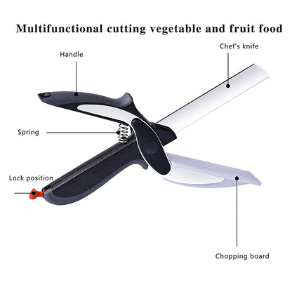 0107 Clever Cutter 2 in 1 Food Chopper Slicer Dicer Vegetable Fruit Cutter DeoDap