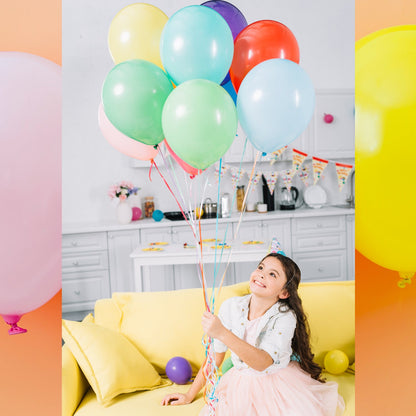 Big Size Balloons Kinds of Rainbow Party Latex Balloons for Birthday/Anniversary/Valentine's/Wedding/Engagement Party Decoration Multicolor (3 Pcs Set