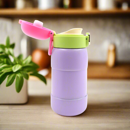 Duck Stainless Steel Water Bottle For Kids Adults Steel Flask Metal Thermos, Spill Proof Cap Closure, BPA Free For School Home Office, Drinkware, 400 ML