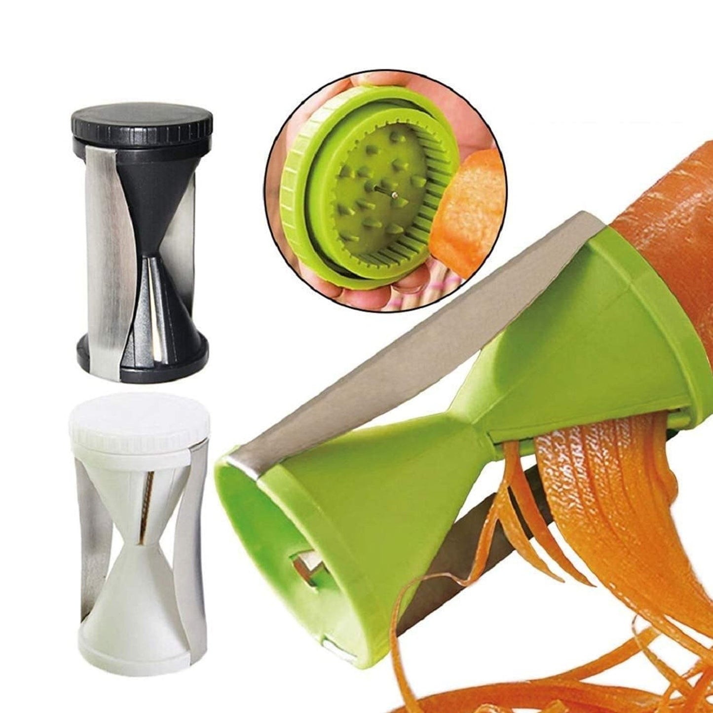 1852A Portable Spiralizer Vegetable Slicer Handheld Spiralizer Peeler Stainless Steel Spiral Slicer For Salad Vegetables Fruit Slicer