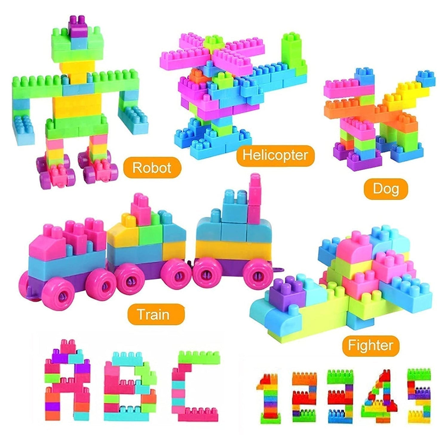 8076 100pc Building Blocks Early Learning Educational Toy for Kids DeoDap