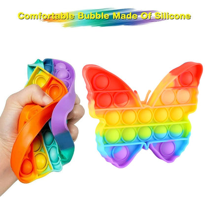 Pop Fidget Toy Push Pop Bubble Fidget Sensory Toy for Kids and Adults Fidget Popper Stress Reliever Sensory Fidget Poppers (Butterfly & Car Shape / 1 Pc)