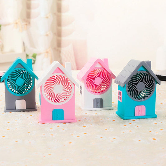 4799 Mini House Fan House Design Rechargeable Portable Personal Desk Fan For Home , Office & Kids Use (Battery Not Include)