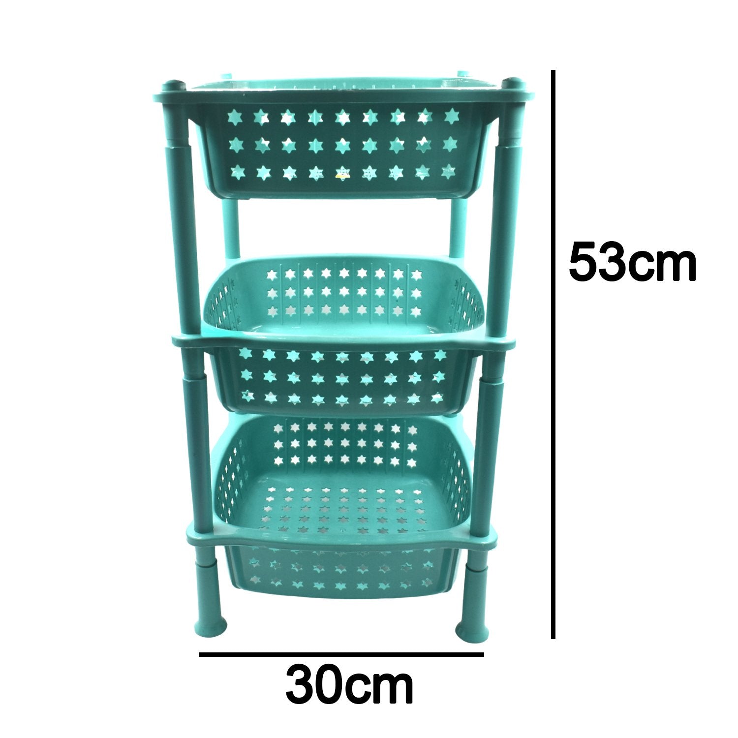 2588 3 layer round Kitchen Trolley Basket DeoDap