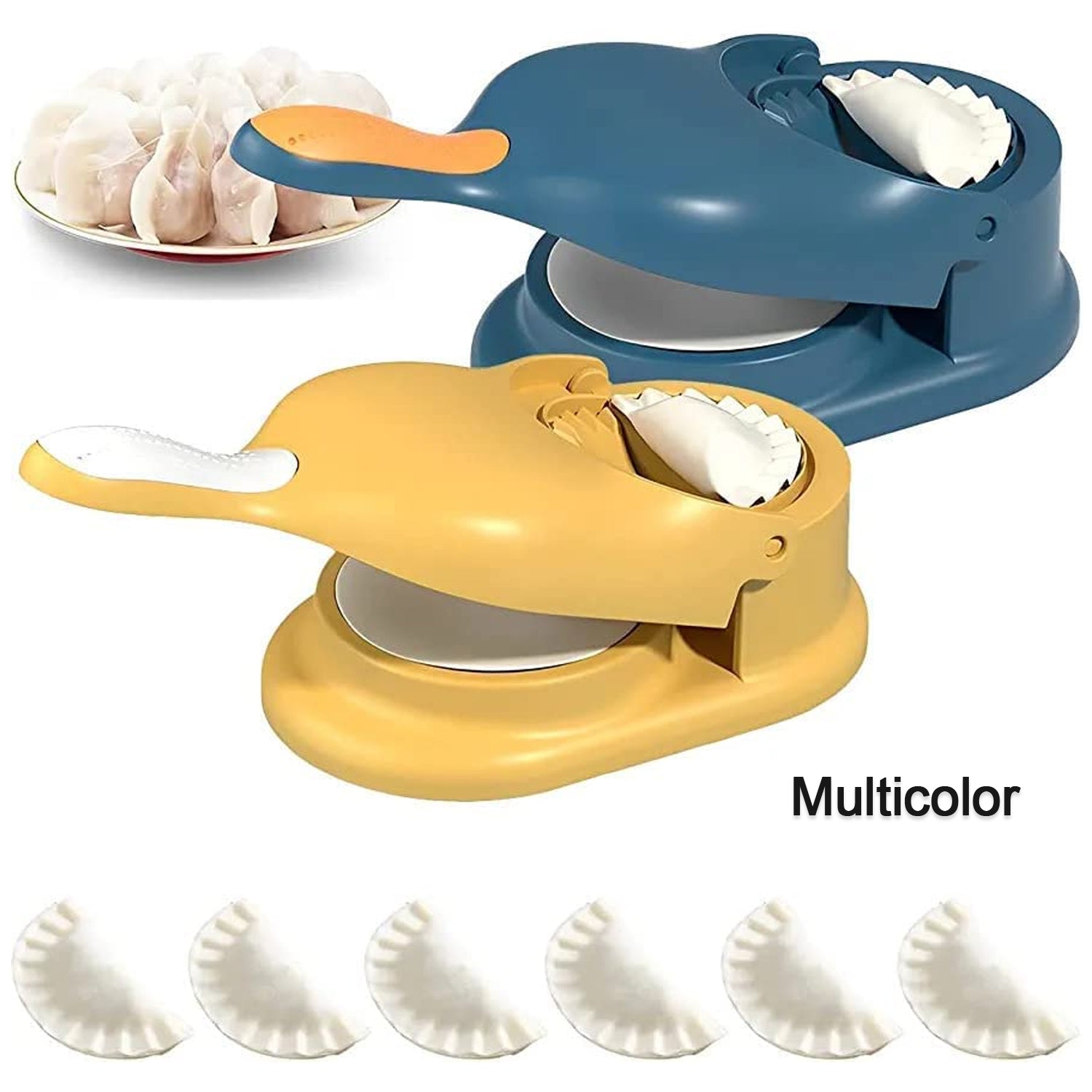 5289A Momos Maker Machine, Dumpling Skin Press Mould for Gujiya Ghughra Momos Making, 2 in 1 Dumpling Maker Mould Machine, Kitchen Dumpling ( Color Box ) DeoDap