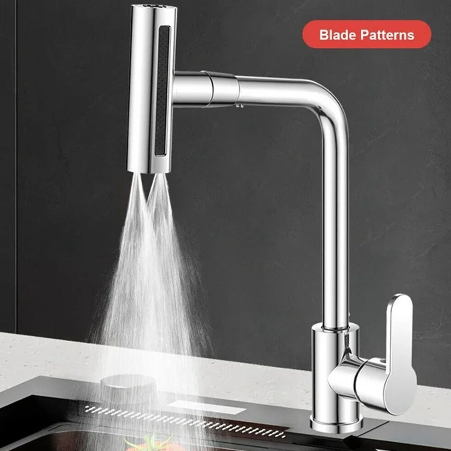 7575 Multifunction Shower Waterfall Kitchen Faucet, 360Â° Rotation Waterfall Kitchen Faucet, Touch Kitchen Faucet, Faucet Extender for Kitchen Sink, Swivel Waterfall Kitchen Faucet for Washing Vegetable Fruit (4 In 1 )