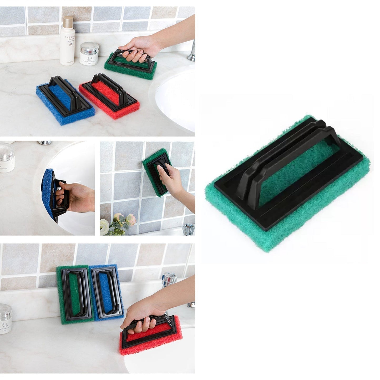 0222 Handle Scrubber Brush widely used by all types of peoples for washing utensils and stuffs in all kinds of bathroom and kitchen places etc. DeoDap