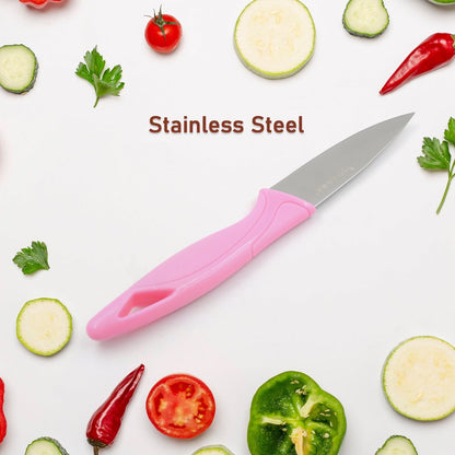 5833 Stainless Steel Fruit Knife, New Sharp and Durable Fruit Knife Small, Comfortable Non-slip Handle, with Protective Cover, Suitable for Most Types of Vegetables and Fruits(1 Pc)