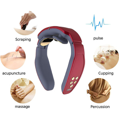 1228 Electric Neck Massager for Pain Relief, Intelligent Neck Massager with Heat, 4 Modes 15 Level Cordless Deep Tissue Point Massager, Portable Neck (1 pc )