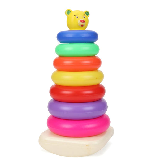 8016 Plastic Baby Kids Teddy Stacking Ring Jumbo Stack Up Educational Toy 7pc DeoDap