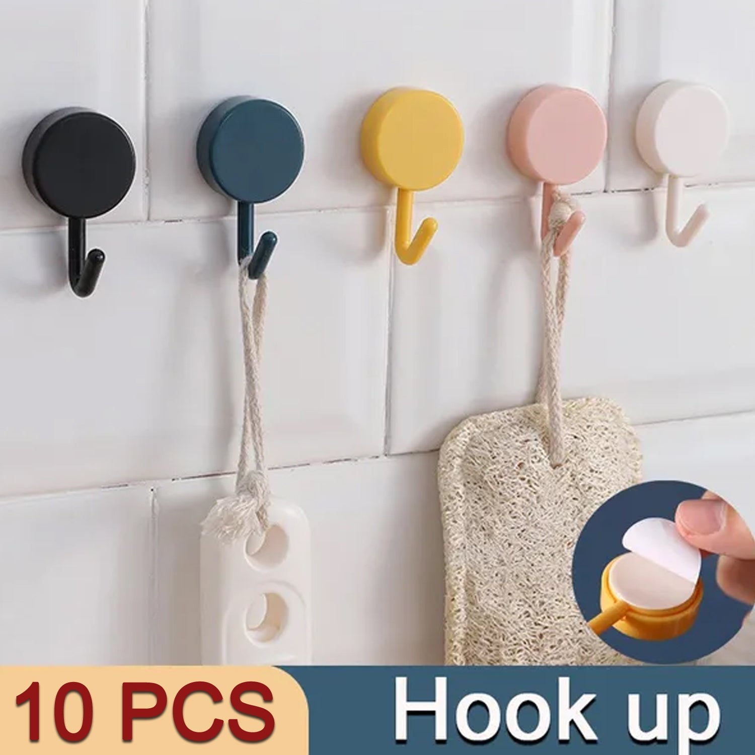 7472 Self Adhesive Sticky Hook, Small Wall Hooks ( 10pc ) DeoDap