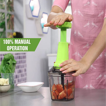 2749 Push N Chop 1100 ML used for chopping and cutting of types of vegetables and fruits easily without any difficulty and it can be used in all kinds of household and official kitchen places etc. DeoDap