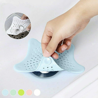 0830  Star Shape Suction Cup Kitchen Bathroom Sink Drain Strainer Hair Stopper Filter, Star Shaped Sink Filter Bathroom Hair Catcher, Drain Strainers Cover Trap Basin(Mix Color 1 Pc)