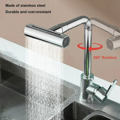 7575 Multifunction Shower Waterfall Kitchen Faucet, 360Â° Rotation Waterfall Kitchen Faucet, Touch Kitchen Faucet, Faucet Extender for Kitchen Sink, Swivel Waterfall Kitchen Faucet for Washing Vegetable Fruit (4 In 1 )