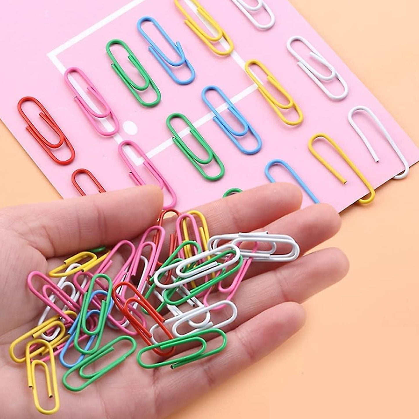 8859 MultiPurpose Assorted Color Coated Paper Clips, Assorted Sizes, Durable & Rustproof, Colored Paper Clips for Paperwork, DIY Work, classify Documents, Bookmark, Snacks Bag Clips, Suitable for Home, School, Office (Approx 28 Pcs)