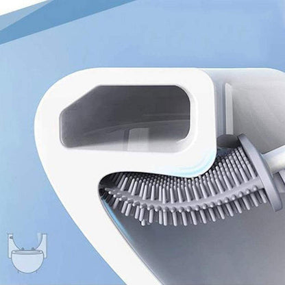 1410L Silicone Toilet Brush/ Flexible Soft Bristle Brush with Quick Dry Holder Cleaning Brush for Toilet Accessories ( Without Sticker & Box ) DeoDap