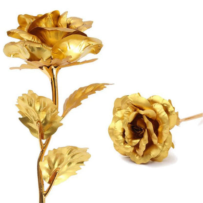 0606 Luxury Decorative Gold Plated Artificial Golden Rose with Premium Box