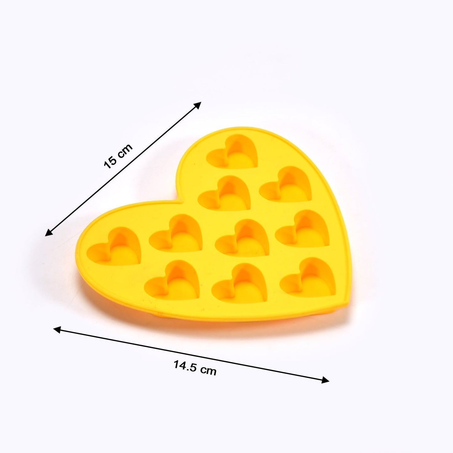 2724 Silicon 10 Cavity Heart Shape Design Chocolate Mould Ice, Jelly Candy Mould DeoDap