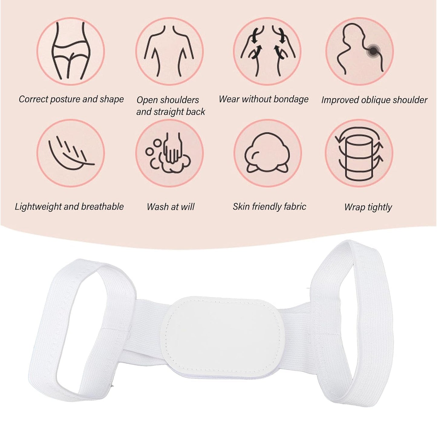 6628 Back and Shoulder Posture Corrector for Adult and Child Corset, Back Support Band, Corrective Orthosis, Posture Correction Health-wh Back Brace Shoulder Support Back Support Belt