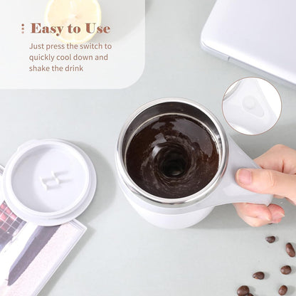 5545 Stirring Coffee Mug | Magnetic Stirring Coffee Cup | Stainless Steel Mug for Milk | Travel Mixing Cup | Self Stirring Coffee Mug, Suitable for Coffee / Milk / Hot Chocolat | Battery Operated ( Battery Included )