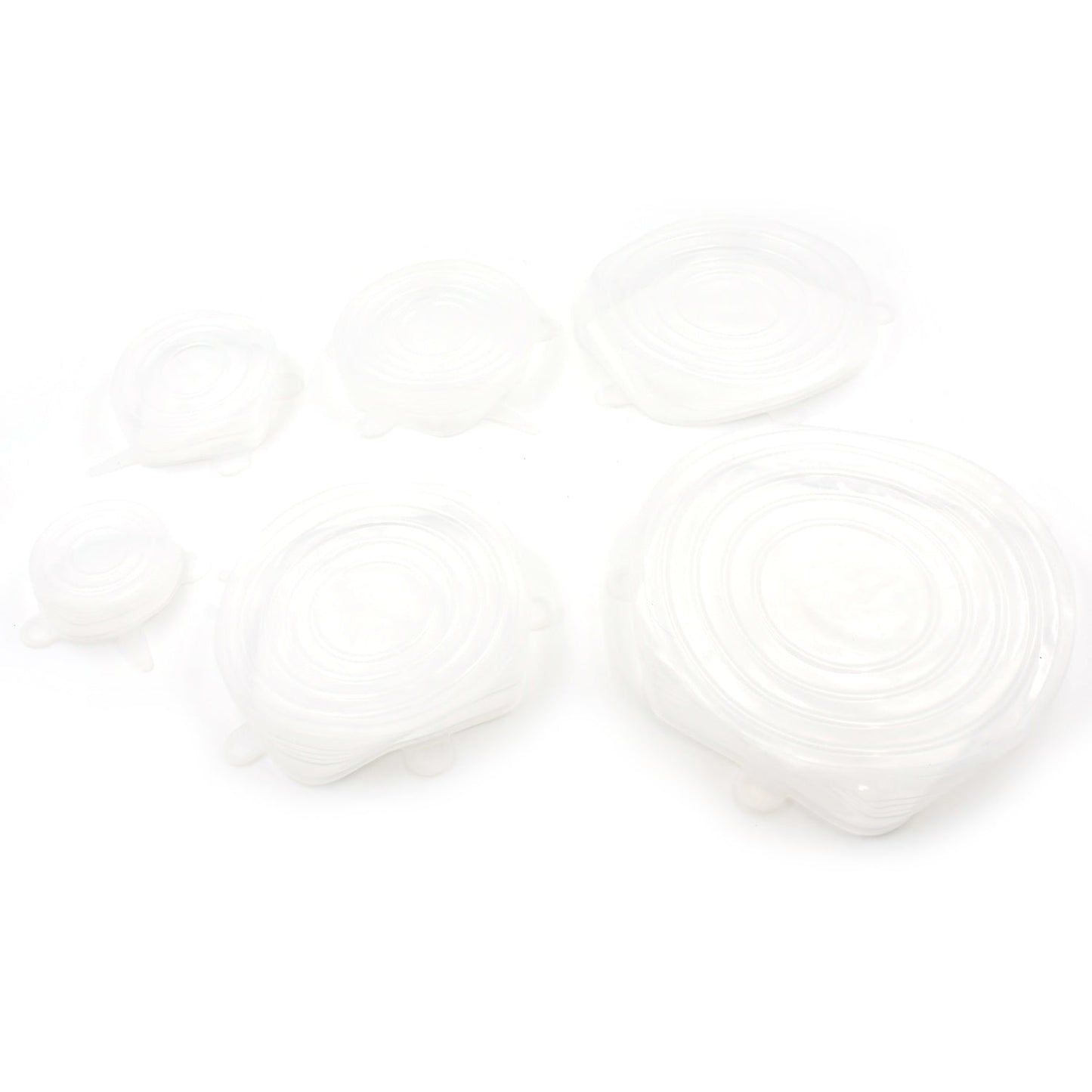 5752 Silicone Stretch Lids, Food Cover For Freezer Microwave Oven Dishwasher Safe Fresh-Keeping Flexible Covers for Utensils, Dishes, Plates Jars, Cans, Mugs, Bowl Covers Food Safety Seal Lids (6 Pcs Set /95 Gm )