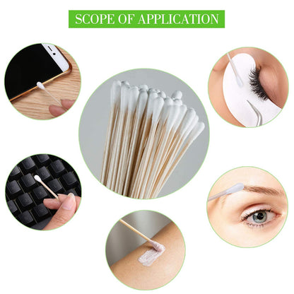 6016 Cotton Swabs Bamboo with Wooden Handles for Makeup Clean Care Ear Cleaning Wound Care Cosmetic Tool Double Head Biodegradable Eco Friendly (pack of 20) DeoDap