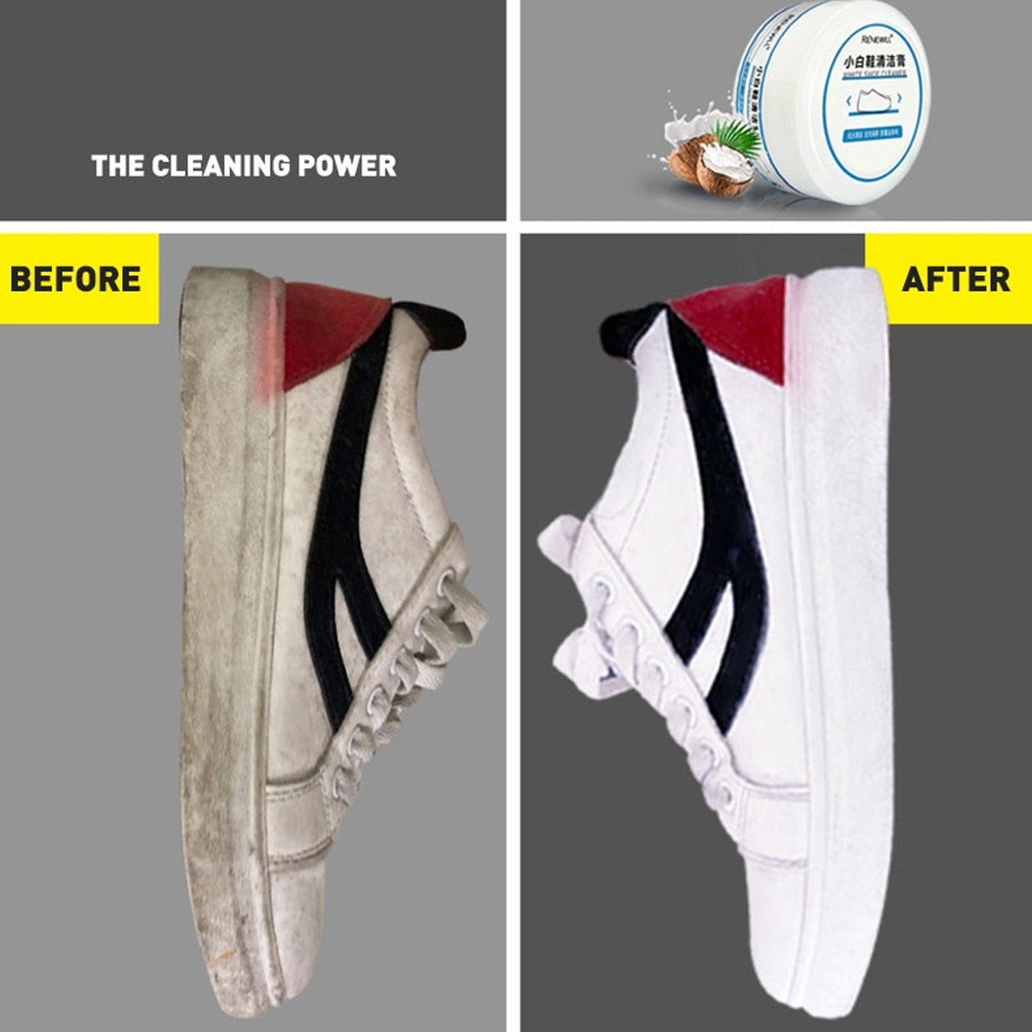 17828 Stain Remover Cleansing Cream for Shoe Polish Sneaker Cleaning Kit Shoe Eraser Stain Remover White Rubber Sole Shoe Cleaner White Shoe Cleaning Cream Stain Remover (120 Gm Approx)