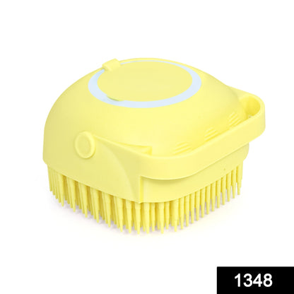 1348 Silicone Massage Bath Body Brush Soft Bristle With Shampoo Dispenser