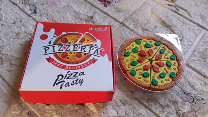 4347 3D Pizza Slices Kids Favourite Food Eraser, Pizza 7 slice eraser for kids Adults fast food lover Stationary Kit Fancy & Stylish Colorful Erasers, for Return Gift, Birthday Party, School Prize