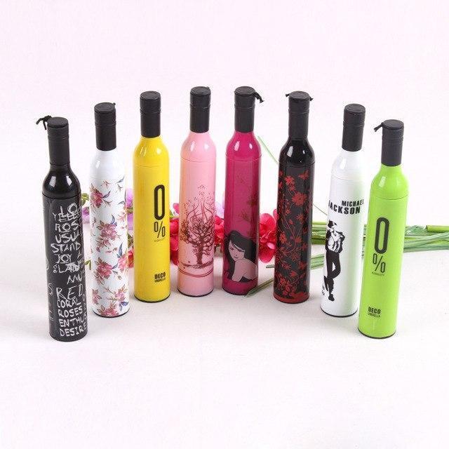 0518 Pocket Folding Wine Bottle Umbrella DeoDap