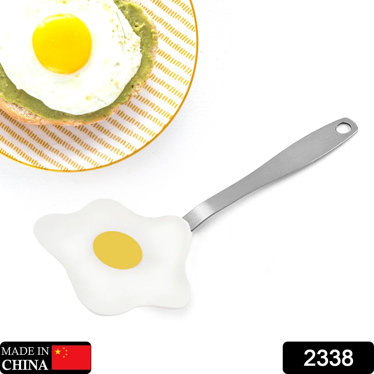 2338 Egg Shape Nylon Turner Non Stick Frying Shovel Fried Fish Omelet Spatula Pancake Pizza Pinball Cooking Tools Kitchen Utensils DeoDap