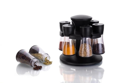 097 Revolving Plastic Spice Rack Masala Organiser (8 Pcs) DeoDap