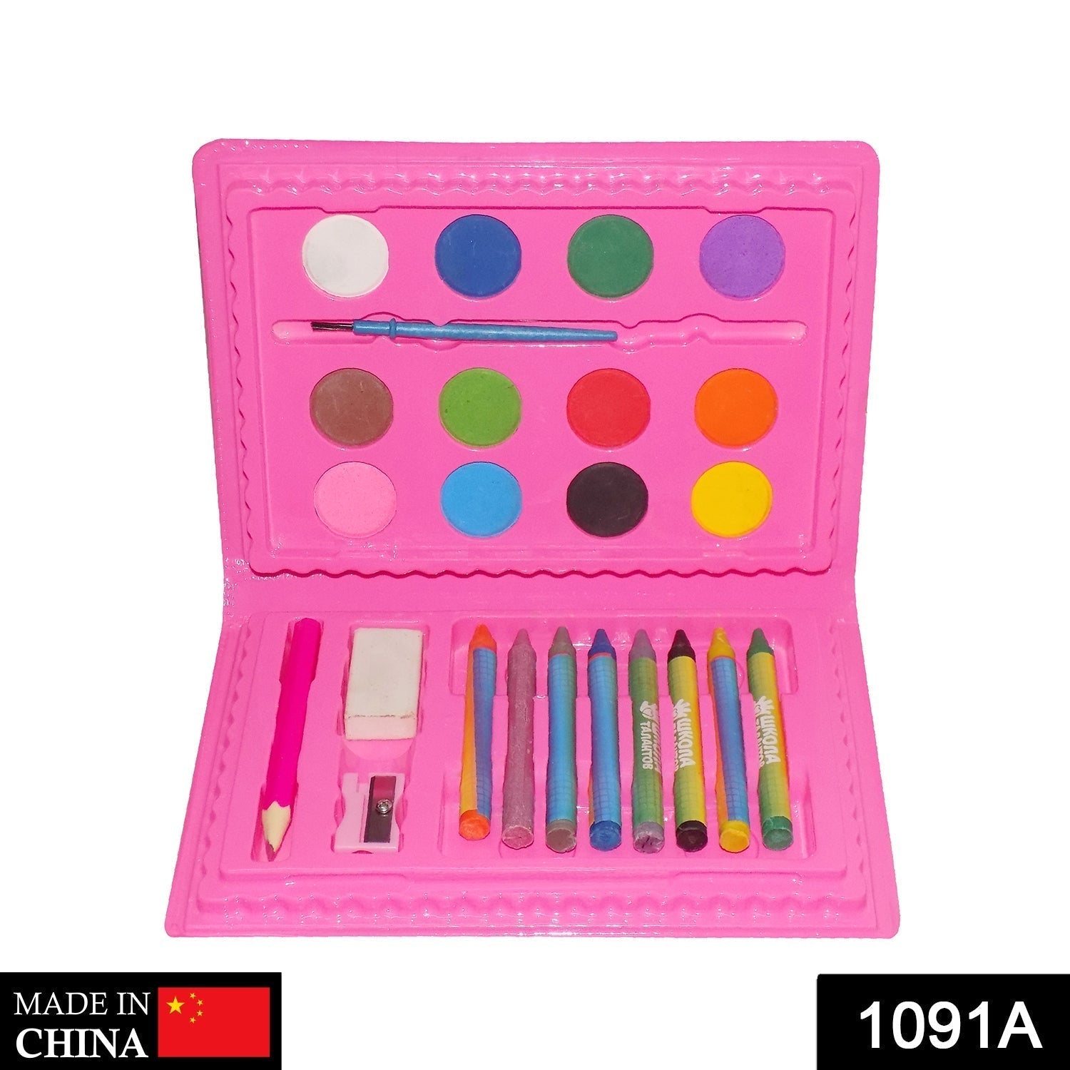 1091A Coloring Combo Colors Box Color Pencil, Crayons, Water Color, Sketch Pens (Set of 24) DeoDap