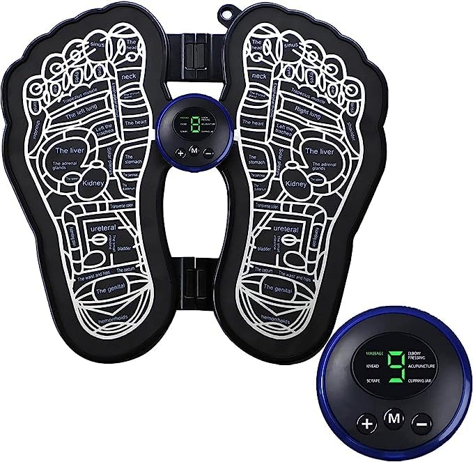 UK-0002 Deoxys Bioelectric Acupoints Massager Mat,EMS Foot Massager,Portable Foot Stimulator Massager Pads,Folding Electric Foot Massage Machine with 8 Modes and 19 Levels