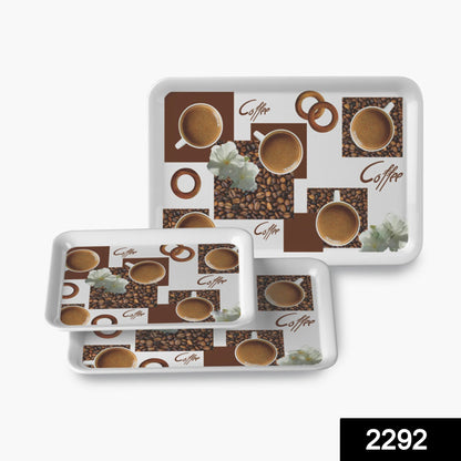 Serving Tray Set  (Pack of 3 Pcs) (Small, Medium, Large) (Multicolour)