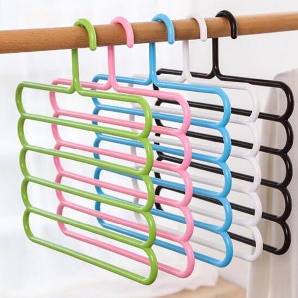 587 5 in 1 Multipurpose Plastic Hanger, Assorted (5-Layer) DeoDap