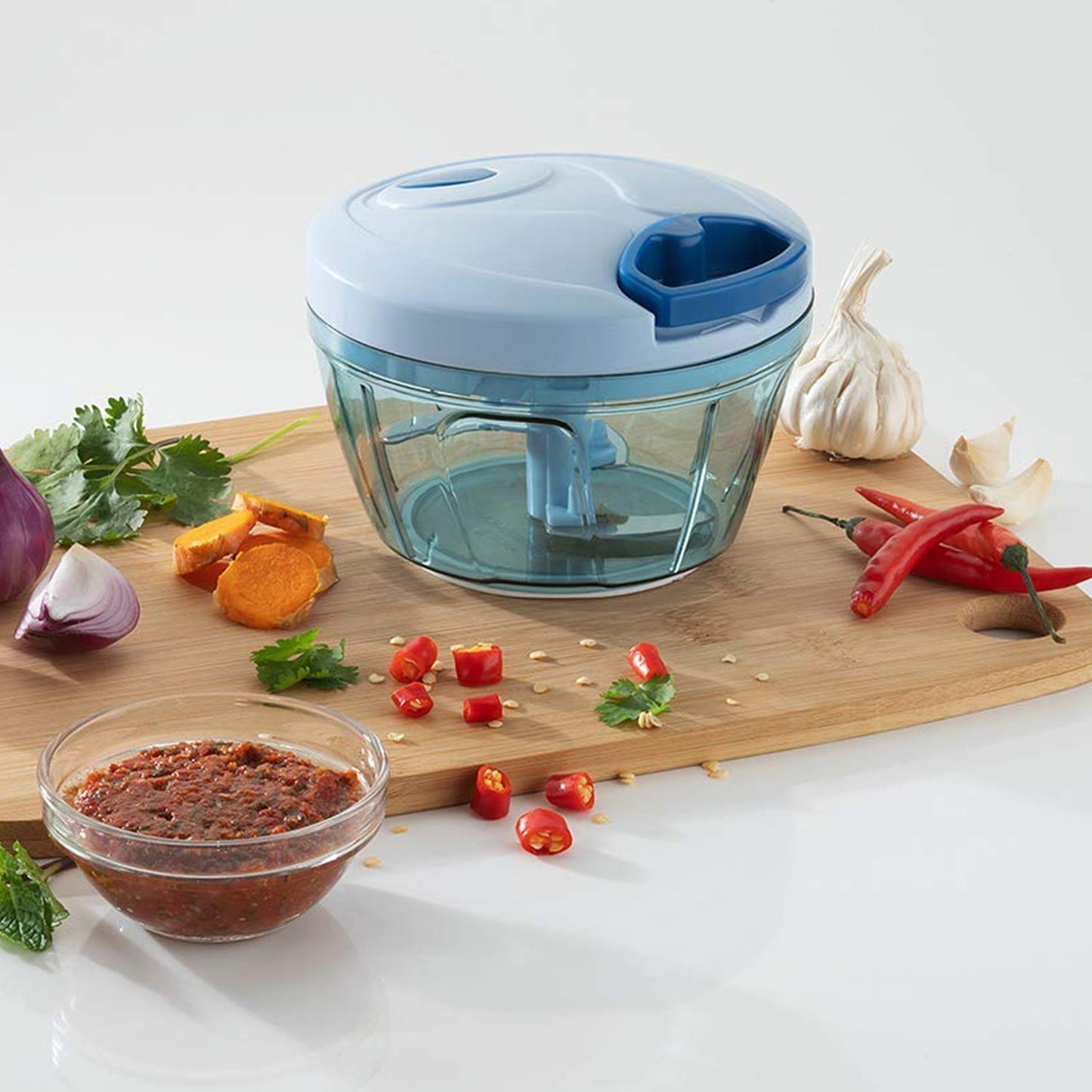 0080 V Atm Blue 450 ML Chopper widely used in all types of household kitchen purposes for chopping and cutting of various kinds of fruits and vegetables etc. DeoDap