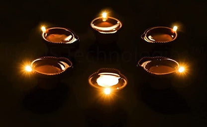 UK-0003    Water Sensor LED Diyas Candle with Water Sensing Technology E-Diya, Warm Orange Ambient Lights, Battery Operated