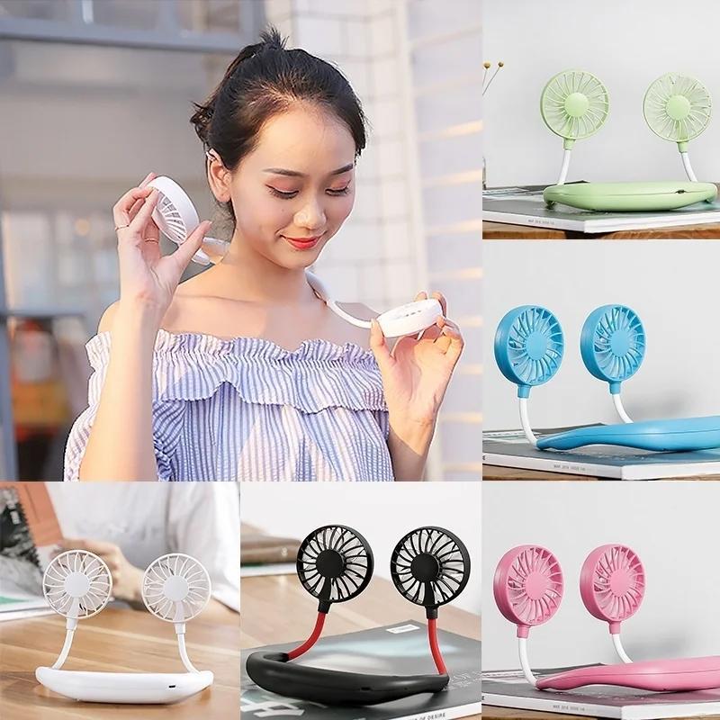 875 Portable USB Battery Rechargeable Mini Fan - Headphone Design Wearable Neckband Fan DeoDap